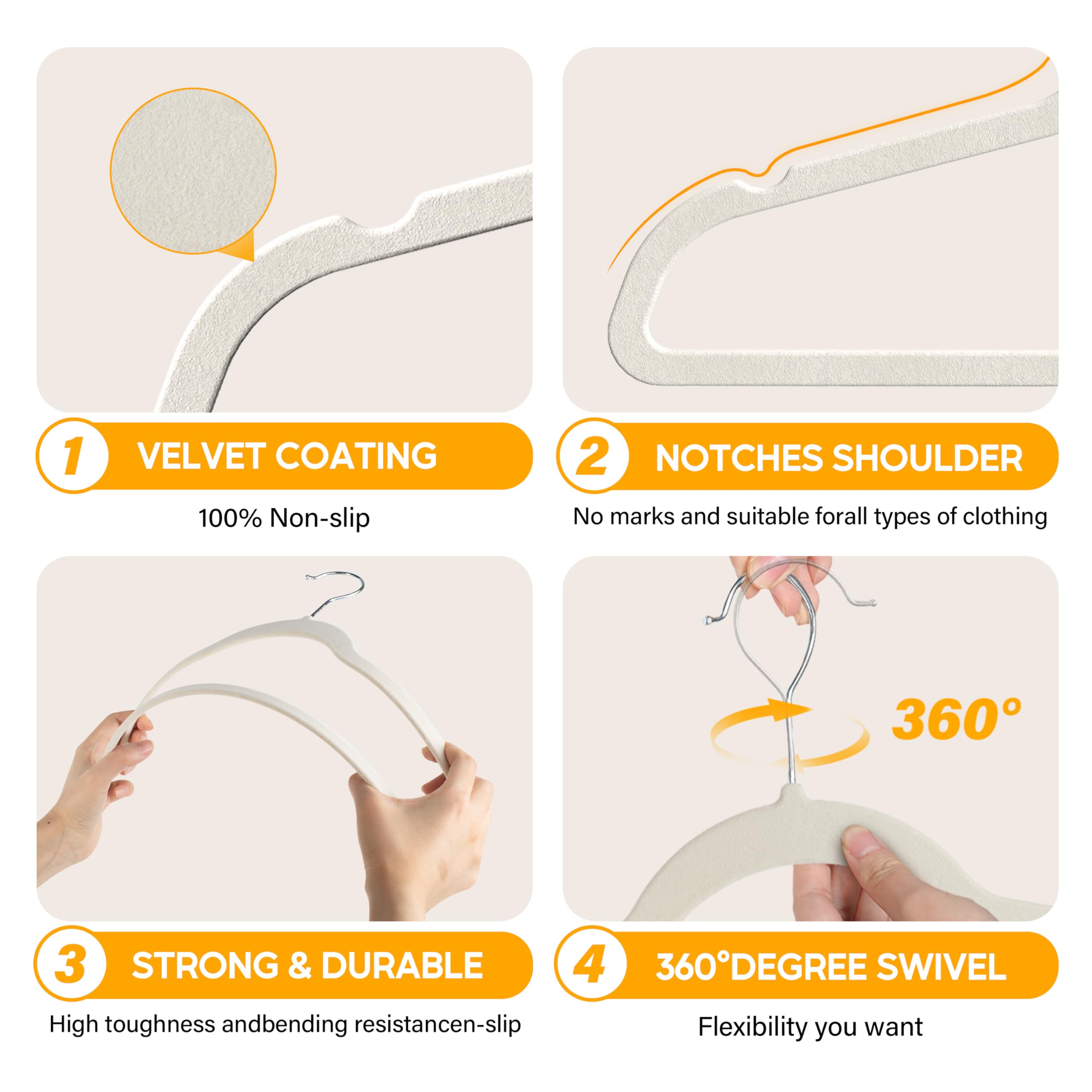 Foto 4 pulgar | Perchas De Terciopelo Healsmart  Paquete De 70 Unidades  Para Abrigos  Pantalones Y Ropa - Venta Internacional.