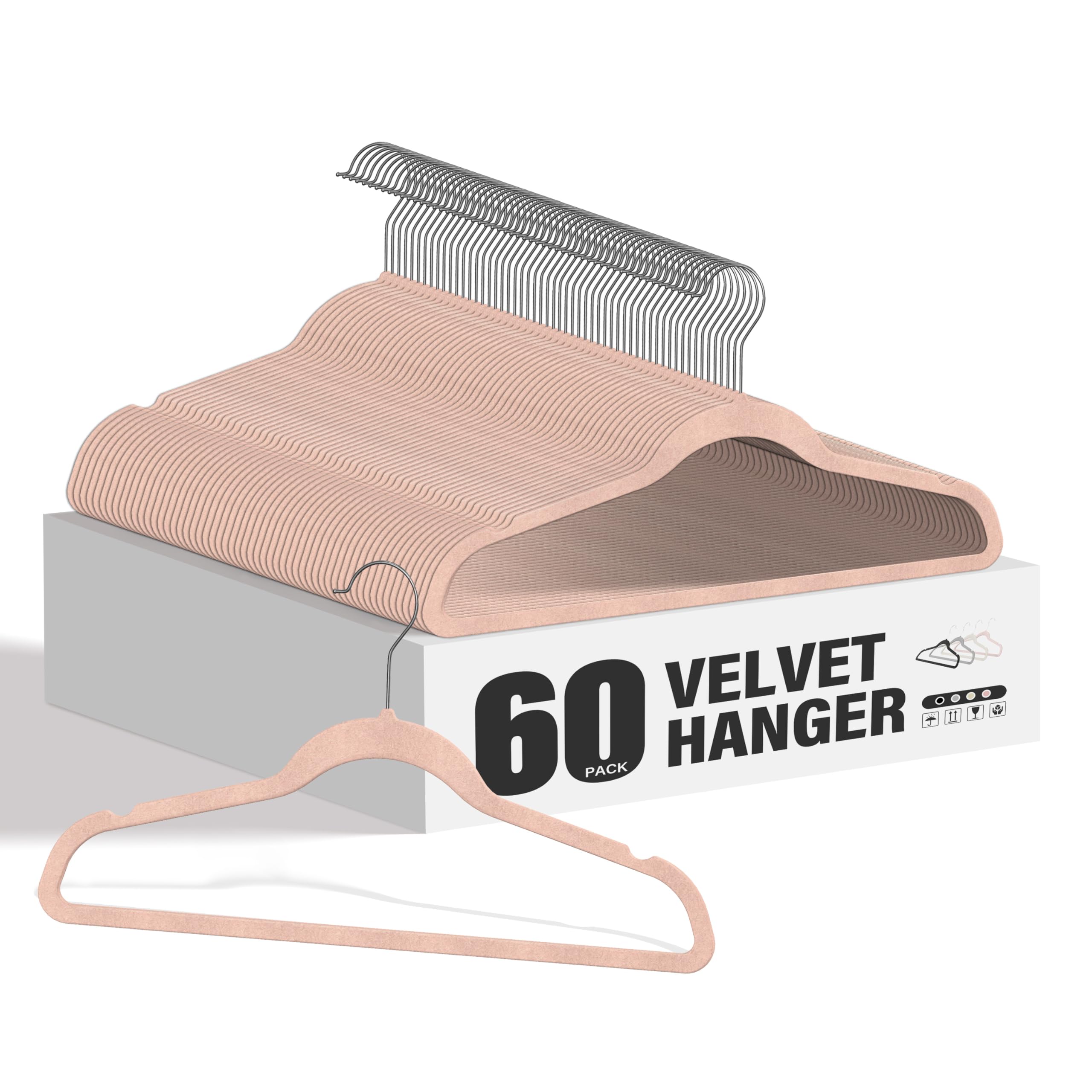 Foto 1 | Perchas De Terciopelo Healsmart  60 Unidades  Que Ahorran Espacio  Color Rosa - Venta Internacional.