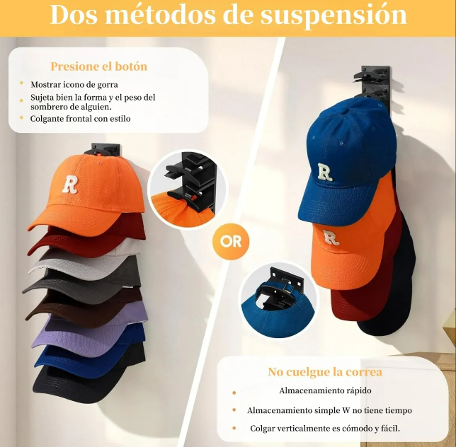 Foto 3 pulgar | Xtellar Perchero De Pared De Lujo Para Sombreros Y Gorras De Béisbol