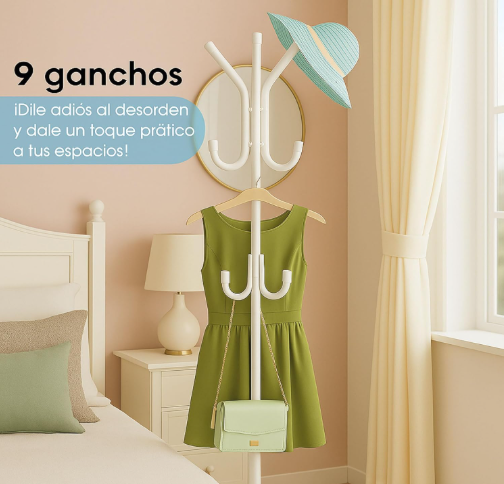 Foto 3 pulgar | Perchero Para Ropa De Acero Inoxidable Archy 9 Ganchos 1.65 Metros Rack Multifuncional Organizador De Ropa Closet Perc