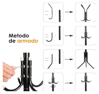 Foto 4 | Perchero Para Ropa De Acero Inoxidable Archy 9 Ganchos 1.65 Metros Rack Multifuncional Organizador De Ropa Closet Perc