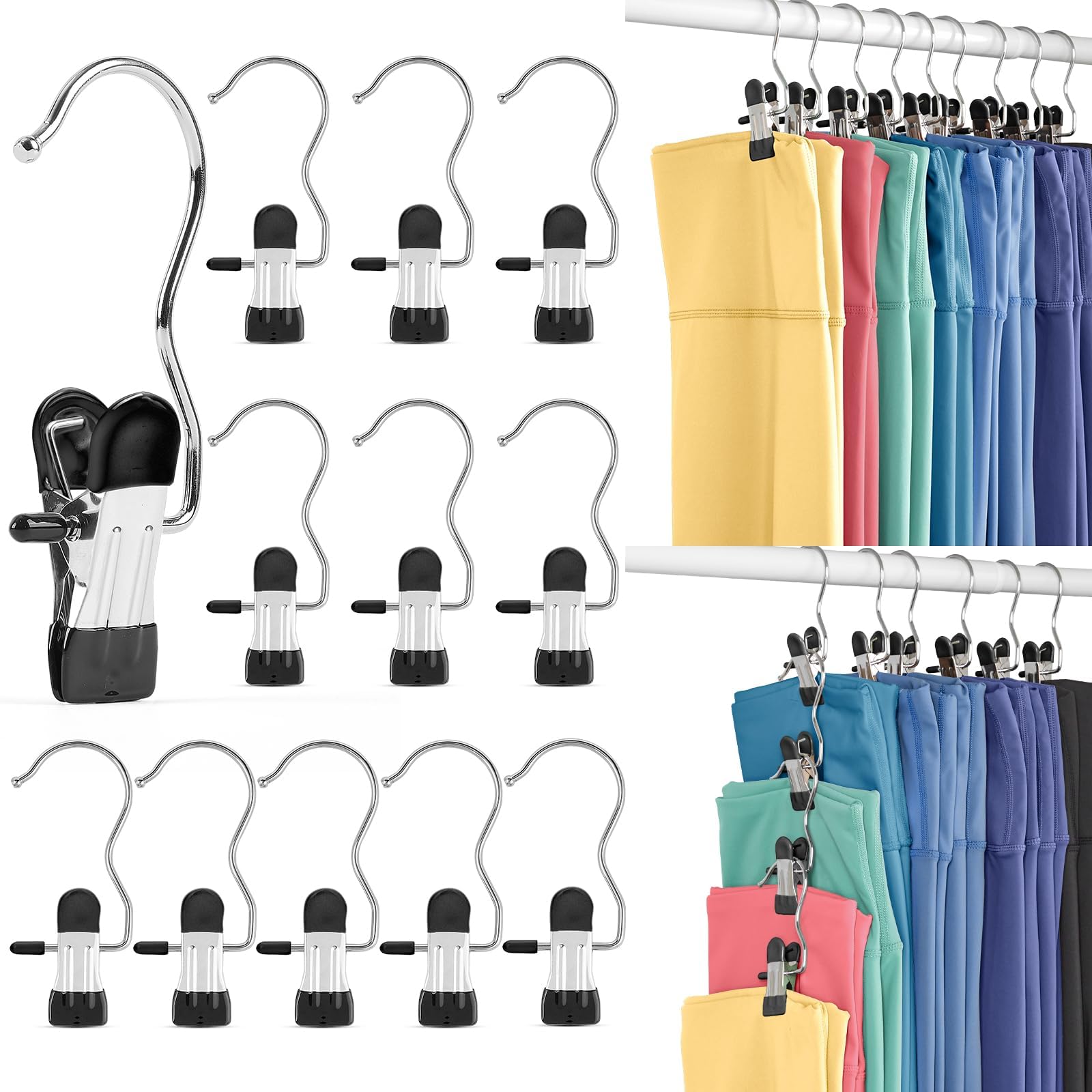 Foto 2 pulgar | Paquete De 20 Perchas Organizadoras Para Leggings De Metal Con Revestimiento De Goma - Venta Internacional.