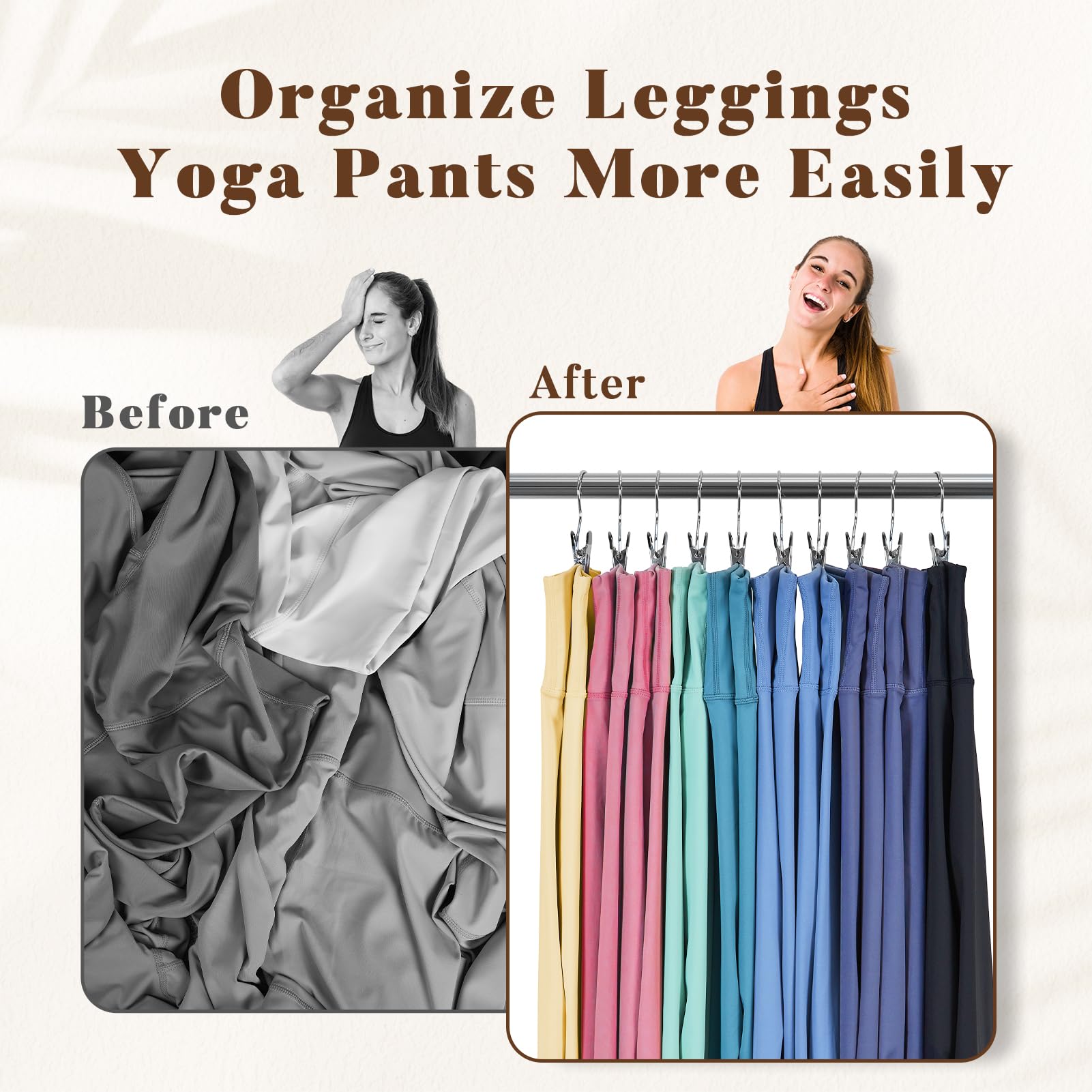 Foto 4 pulgar | Paquete De 20 Perchas Organizadoras Para Leggings De Metal Con Revestimiento De Goma - Venta Internacional.