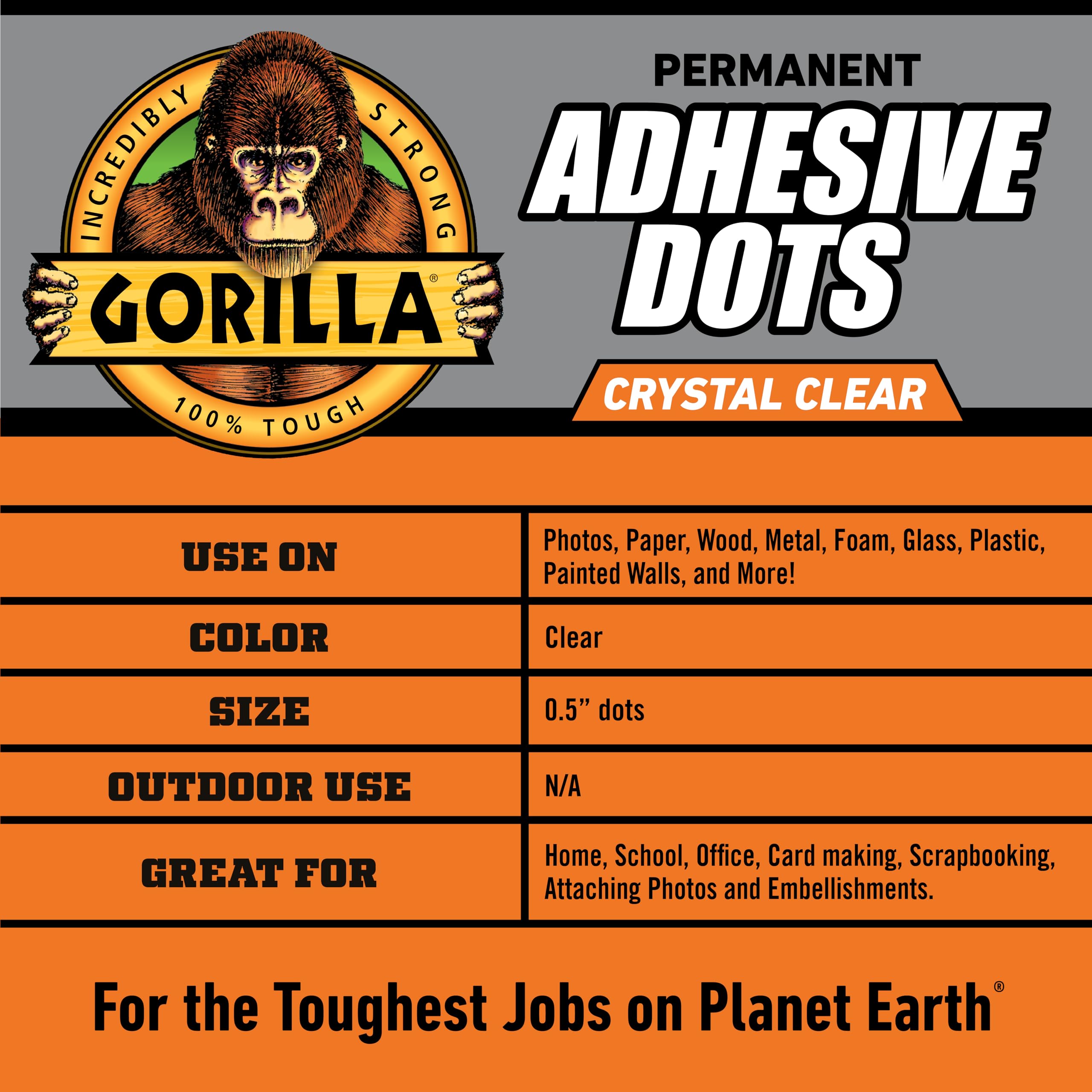 Foto 6 pulgar | Adhesive Dots Gorilla Permanent De Doble Cara  Transparente  150 Unidades - Venta Internacional.