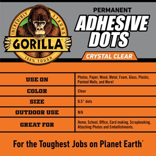 Foto 5 | Adhesive Dots Gorilla Permanent De Doble Cara Transparente 150 Unidades - Venta Internacional.