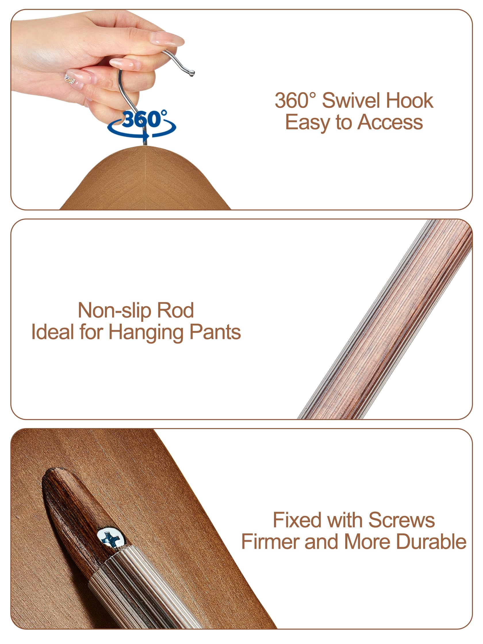 Foto 5 pulgar | Perchas De Madera Para Trajes House Day Con Hombros Anchos  Paquete De 6 Unidades  Color Nogal - Venta Internacional.