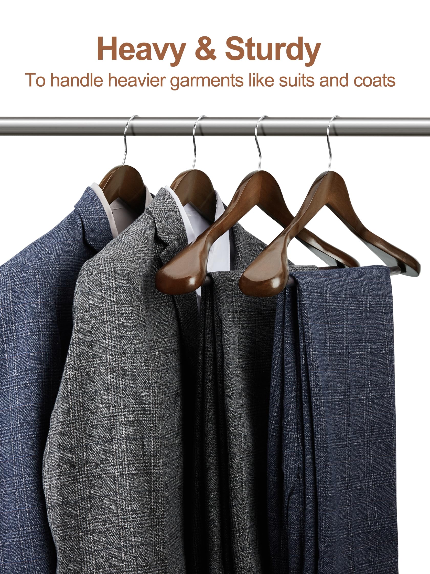 Foto 6 | Perchas De Madera Para Trajes House Day Con Hombros Anchos  Paquete De 6 Unidades  Color Nogal - Venta Internacional.