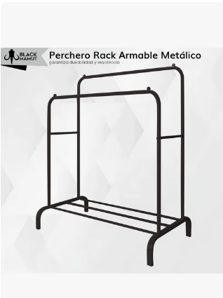 Foto 3 pulgar | Perchero Armable Metálico Organizador Ropa Color Negro