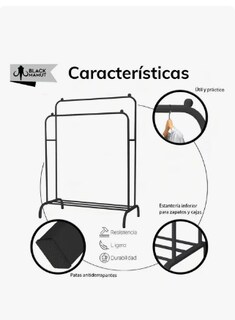 Foto 3 | Perchero Armable Metálico Organizador Ropa Color Negro