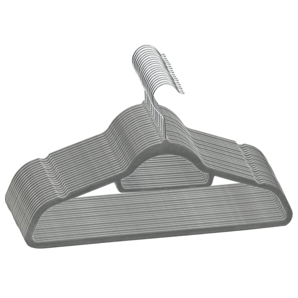 Foto 2 pulgar | Set De 50 Perchas Robustas Con Revestimiento De Terciopelo Gris Vidaxl - Venta Internacional.