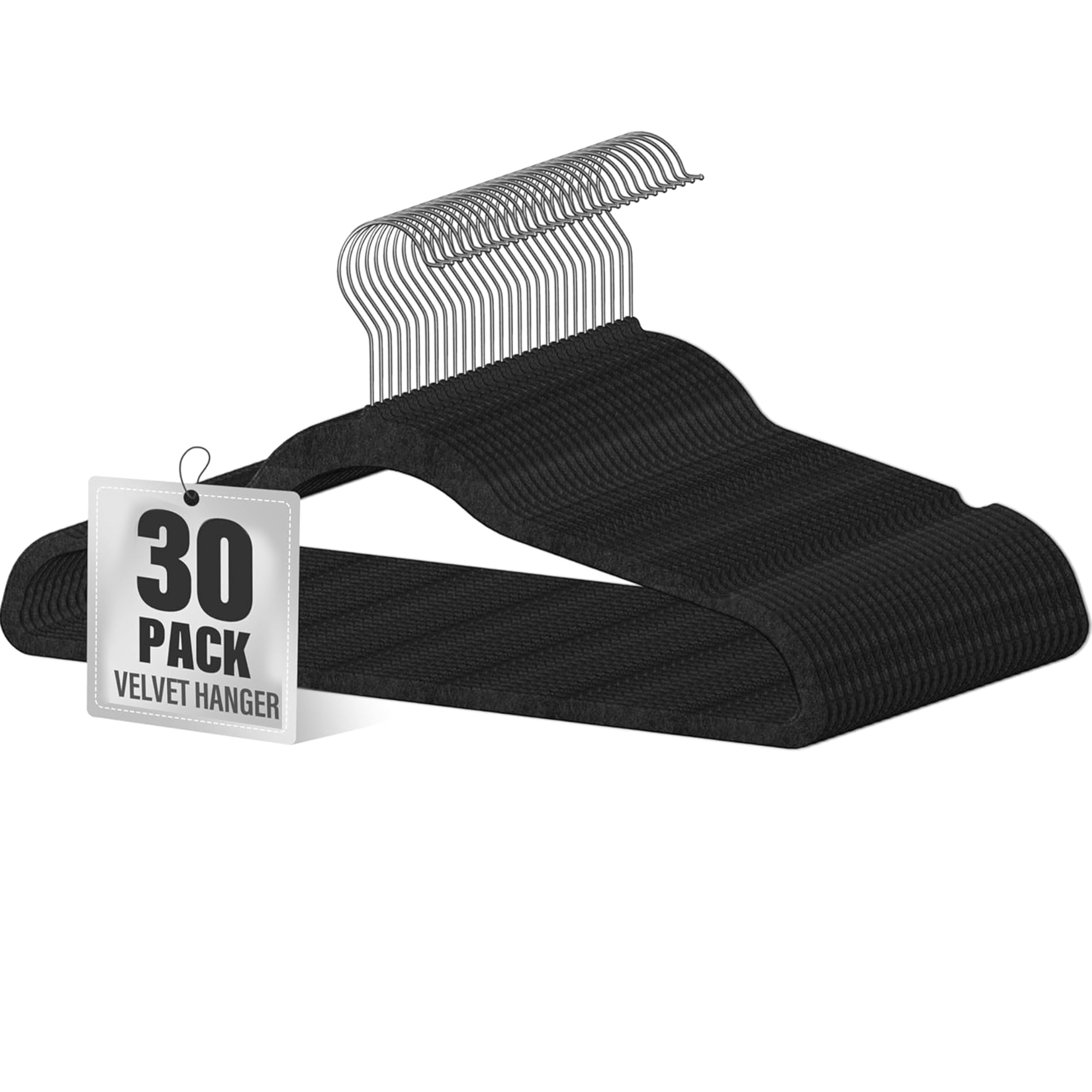 Foto 1 | Perchas De Terciopelo Healsmart  Paquete De 30 Unidades  Antideslizantes  Flocadas  Negras - Venta Internacional.