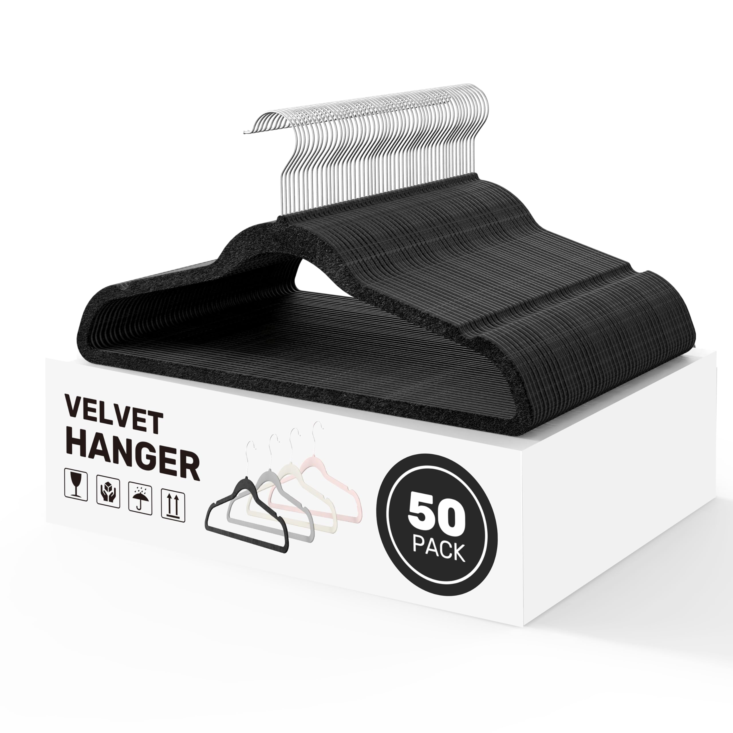 Foto 2 pulgar | Perchas Healsmart Healsmart Heavy Duty Velvet  50 Unidades  Color Negro - Venta Internacional.