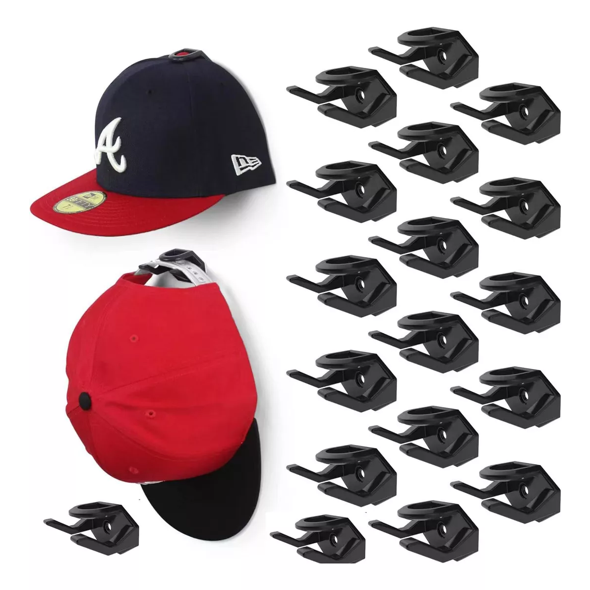 Foto 3 pulgar | Ganchos Adhesivos Para Gorras De Béisbol, 18 Piezas Eo Safe Imports Esi-17170 Negro