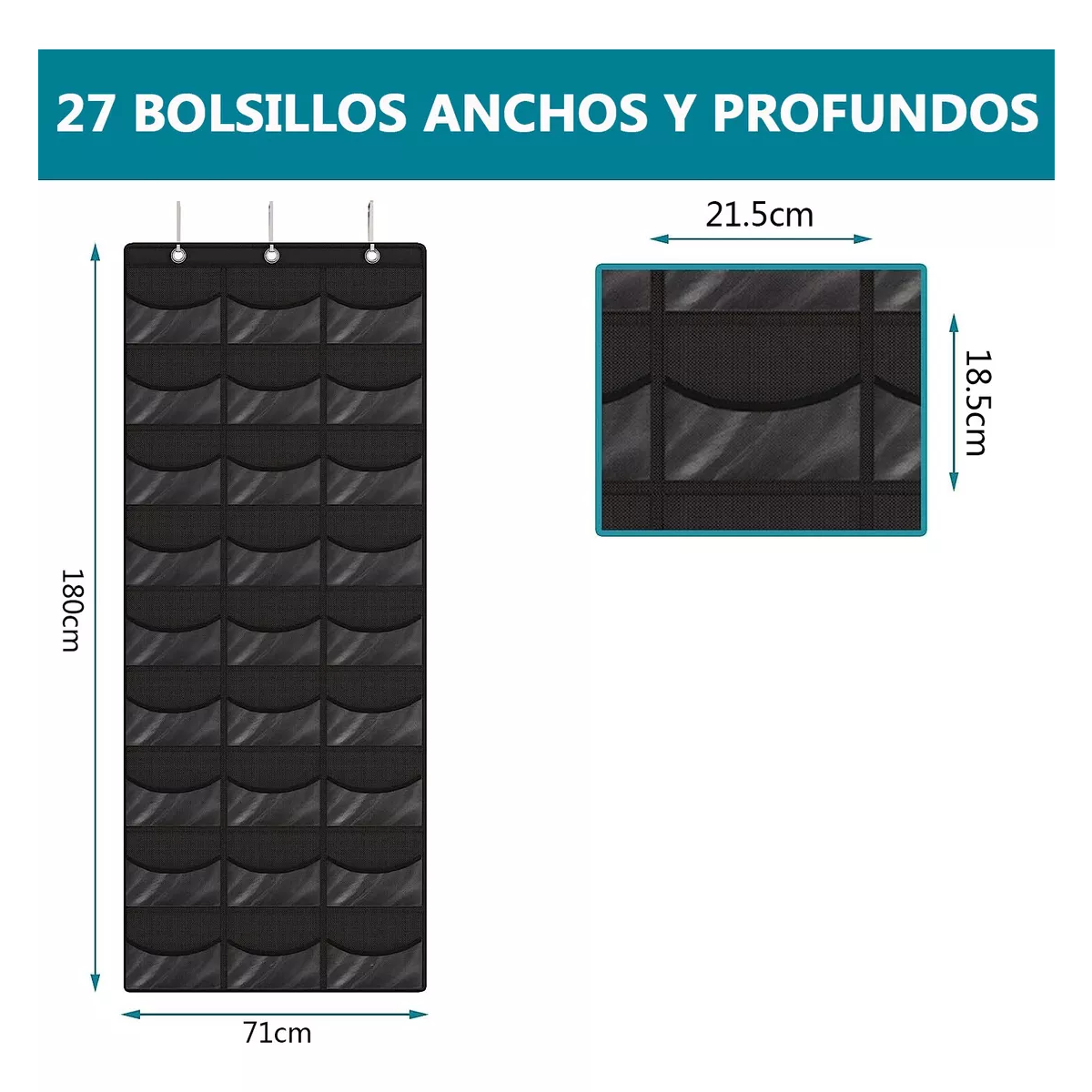 Foto 3 pulgar | Organizador de Gorras con 27 Bolsillos Eo Safe Imports Negro