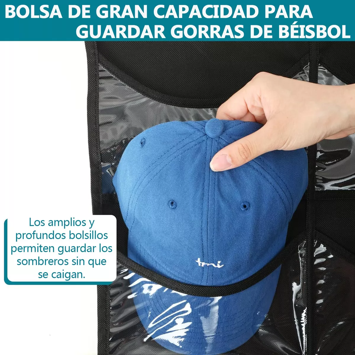 Foto 4 pulgar | Organizador de Gorras con 27 Bolsillos Eo Safe Imports Negro