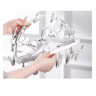 Foto 2 | Percha Plegable Giratoria Para Secar Ropa Con 24 Pinzas Gris