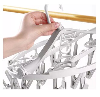 Foto 3 | Percha Plegable Giratoria Para Secar Ropa Con 24 Pinzas Gris