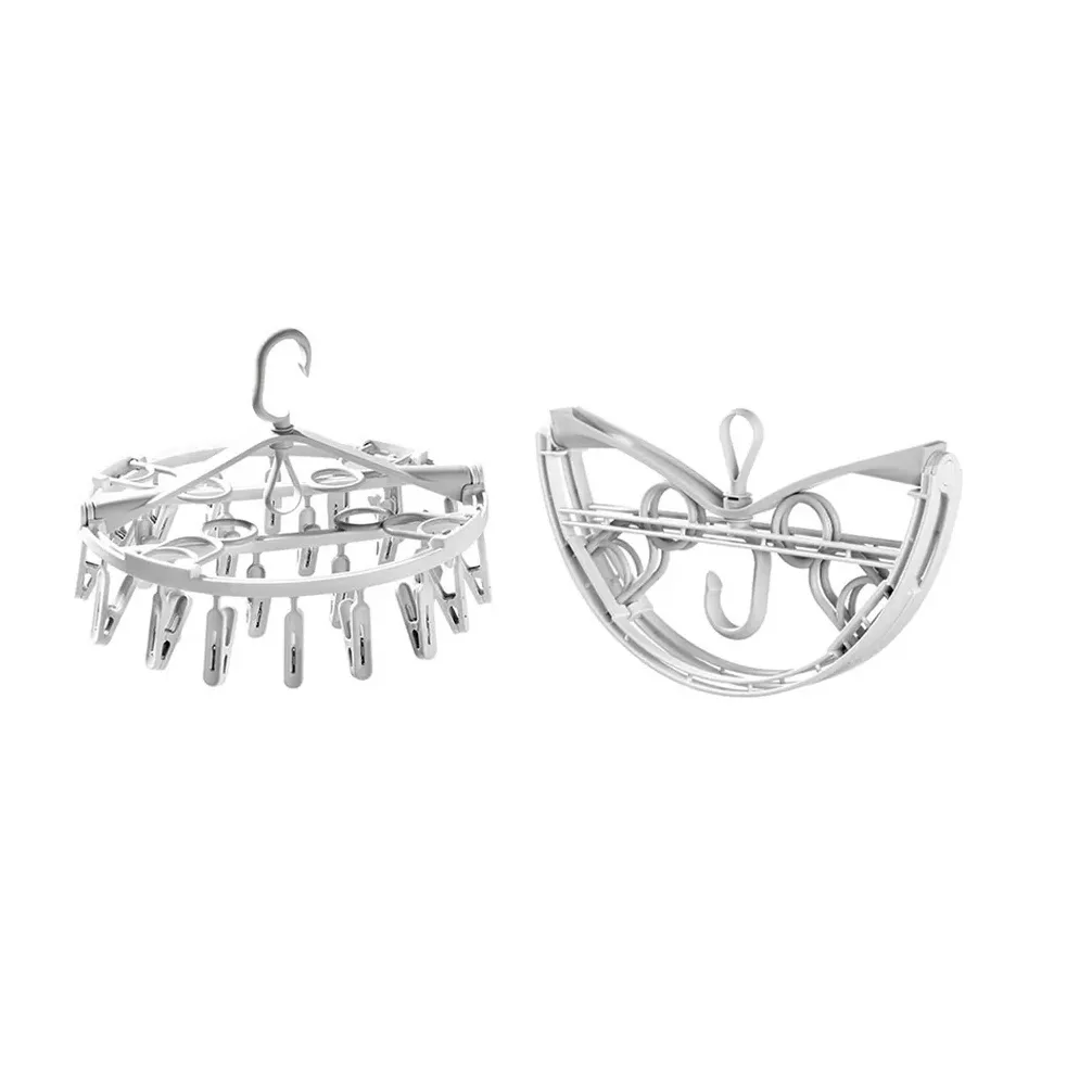 Foto 5 pulgar | Percha Plegable Giratoria Para Secar Ropa Con 24 Pinzas Gris