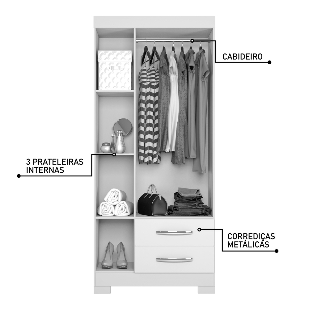 Foto 2 | Ropero Closet Moderno 3 Puertas Y 2 Cajones Nt5000 Freijo