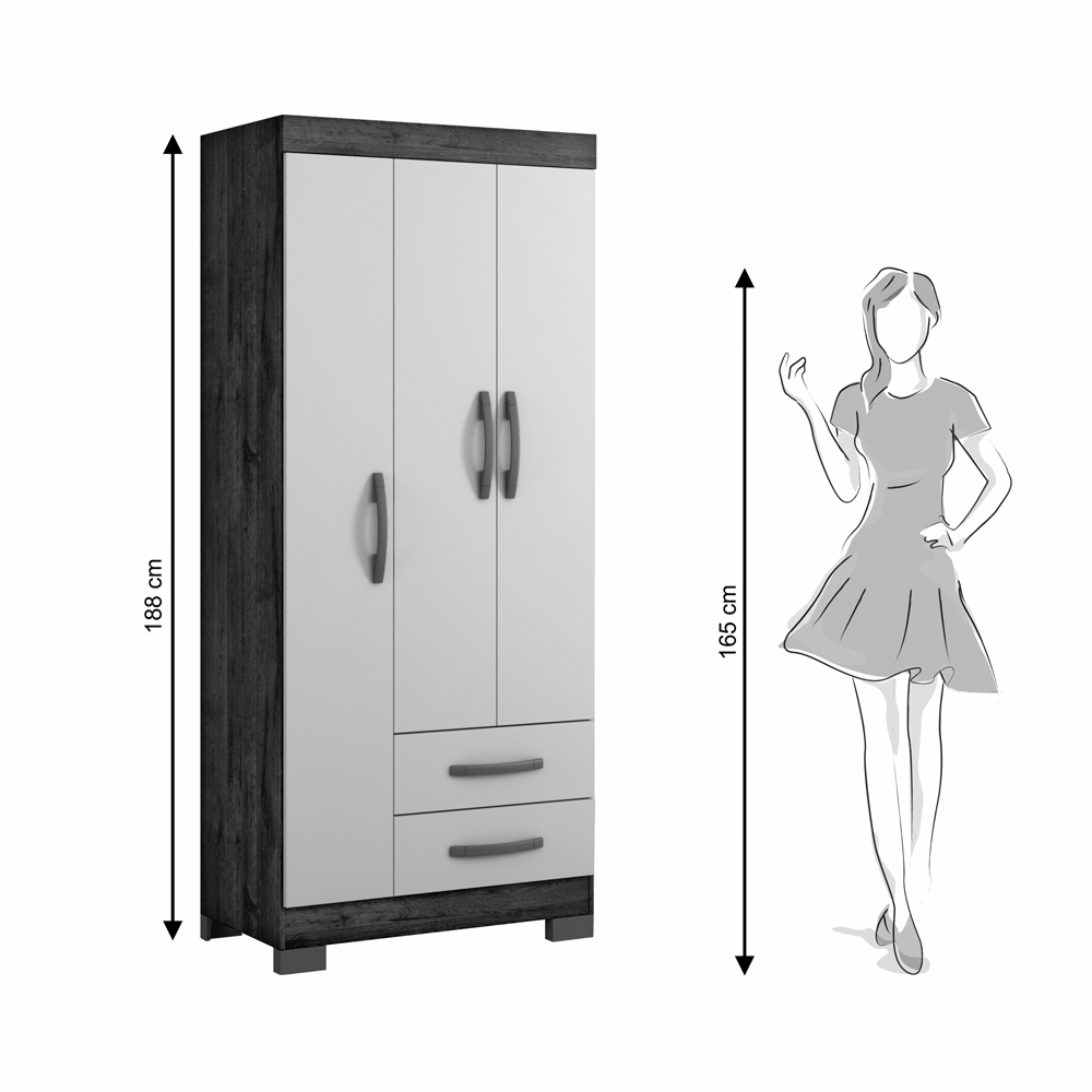 Foto 4 | Ropero Closet Moderno 3 Puertas Y 2 Cajones Nt5000 Freijo