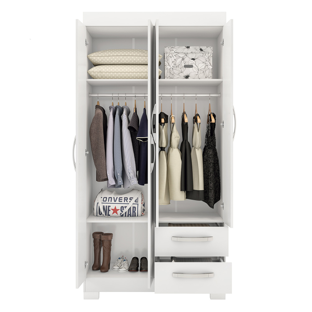 Foto 3 pulgar | Ropero Closet Moderno 4 Puertas Y 2 Cajones Nt6010 Blanco