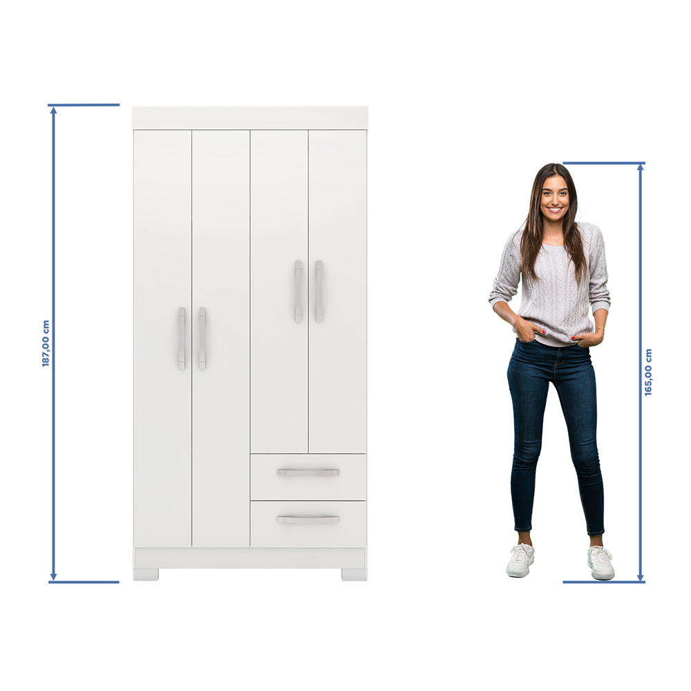 Foto 6 pulgar | Ropero Closet Moderno 4 Puertas Y 2 Cajones Nt6010 Blanco