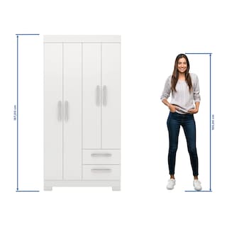 Foto 5 | Ropero Closet Moderno 4 Puertas Y 2 Cajones Nt6010 Blanco