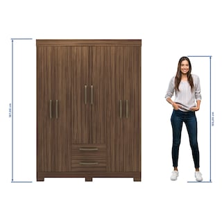 Foto 4 | Ropero Closet Moderno 6 Puertas Y 2 Cajones Nt6015 Nogal