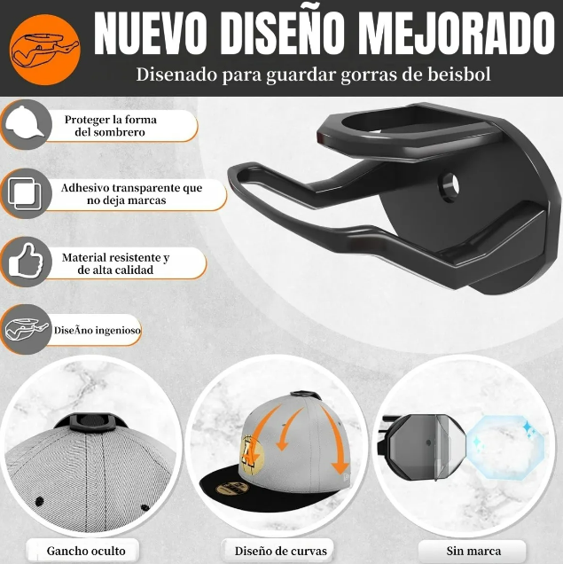 Foto 3 | Organizador Xtellar De Gorras Y Sombreros Versátil Y Elegante  Kit De 20 Ganchos Percheros