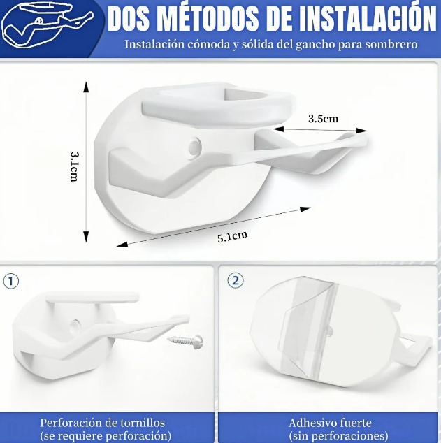 Foto 5 pulgar | Organizador Xtellar De Gorras Y Sombreros Versátil Y Elegante  Kit De 20 Ganchos Percheros