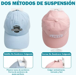 Foto 4 | Xtellar Elegante Organizador De Gorras Para Pared Paquete De 2 Capacidad Para 20 Sombreros