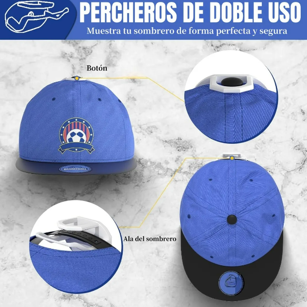 Foto 2 | Organizador Xtellar De Gorras Y Sombreros Versátil Y Elegante  Kit De 20 Ganchos Percheros