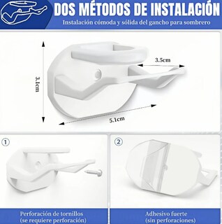 Foto 3 | Organizador Xtellar De Gorras Y Sombreros Versátil Y Elegante Kit De 20 Ganchos Percheros