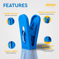 Foto 2 | Pinzas Para Colgar Ropa | Atmos Homeware | Ganchos Multiusos Para Lavandería, Alimentos Y Manualidades | 36 Piezas