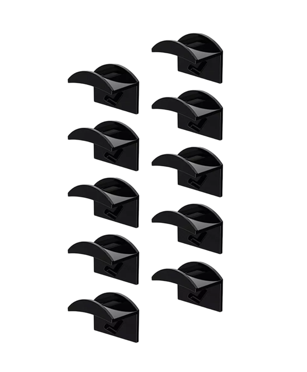 Gancho Organizador de Gorras para Pared Percheros Belug 10 Pzs color Negro