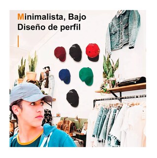 Foto 5 | Gancho Organizador de Gorras para Pared Percheros Belug 10 Pzs color Negro