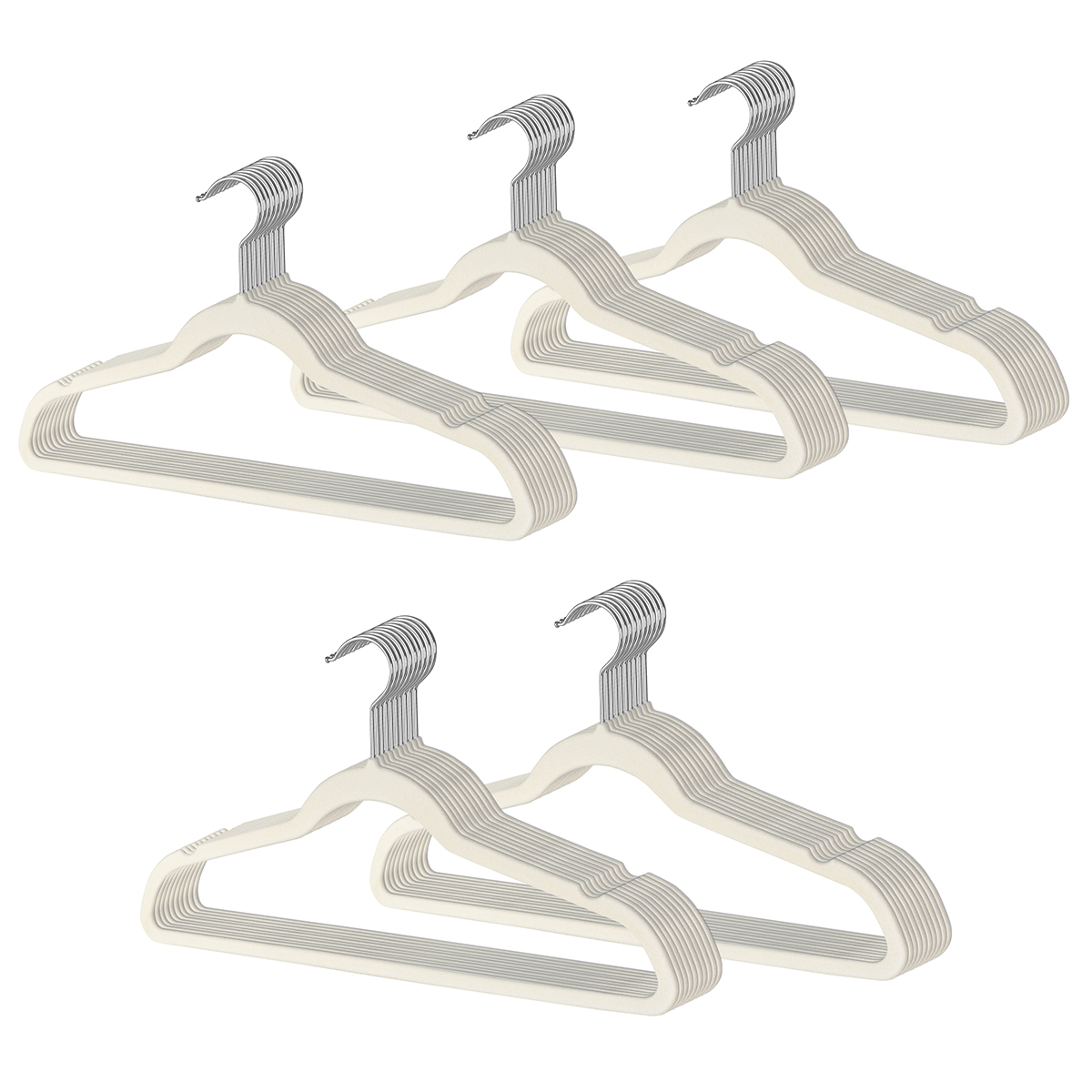 Foto 2 pulgar | Ganchos de Terciopelo para Ropa Ag Box 50 Piezas Beige