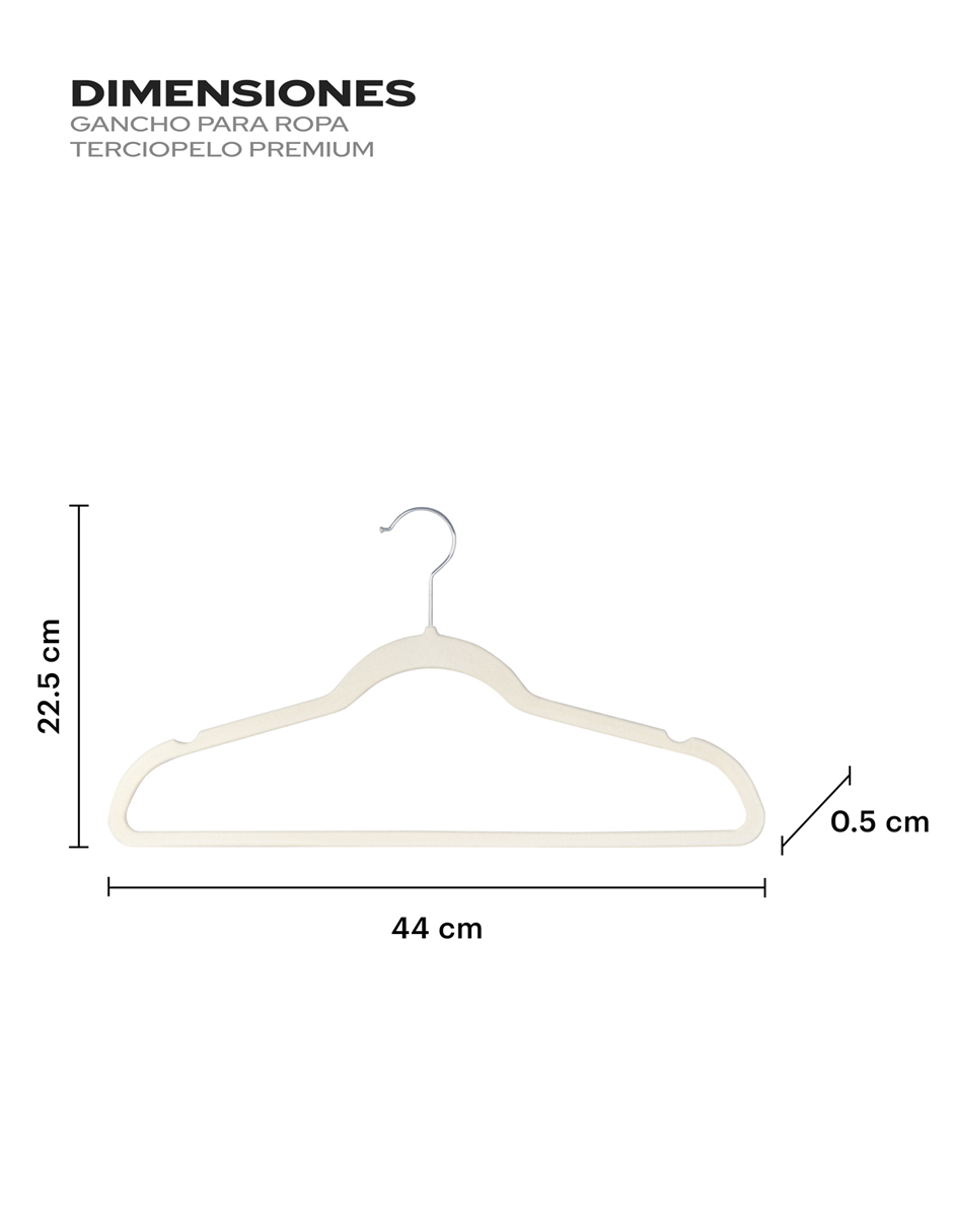 Foto 2 | Ganchos de Terciopelo para Ropa Ag Box 50 Piezas Beige