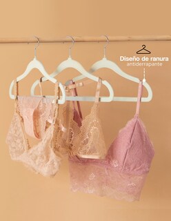 Foto 3 | Ganchos de Terciopelo para Ropa Ag Box 50 Piezas Beige