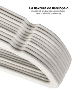 Foto 4 | Ganchos de Terciopelo para Ropa Ag Box 50 Piezas Beige