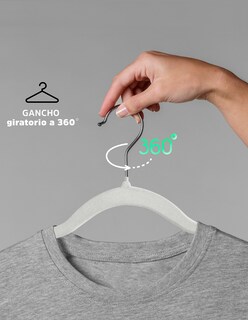 Foto 7 | Ganchos de Terciopelo para Ropa Ag Box 50 Piezas Beige