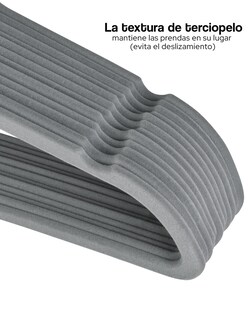 Foto 2 | Ganchos de Terciopelo Ag Box Gris 50 Piezas