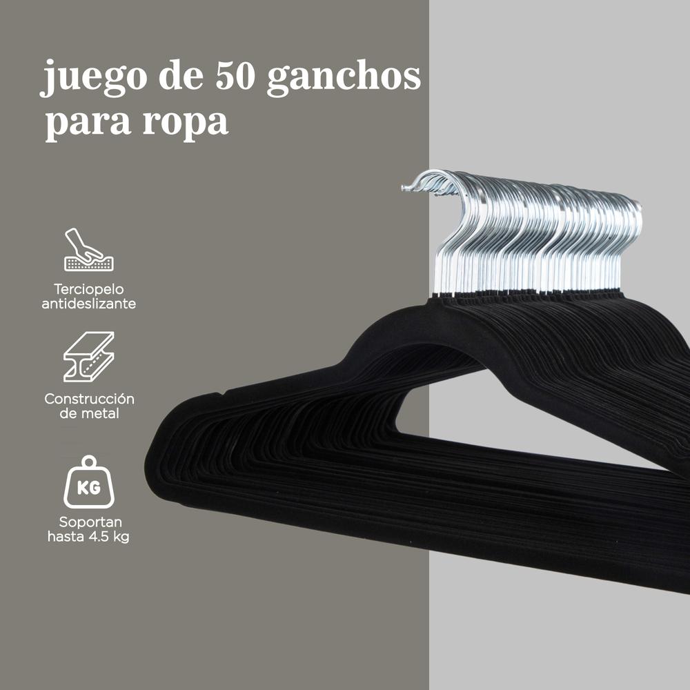 Foto 4 pulgar | Ganchos de Ropa Color Home color Negro 50 Piezas