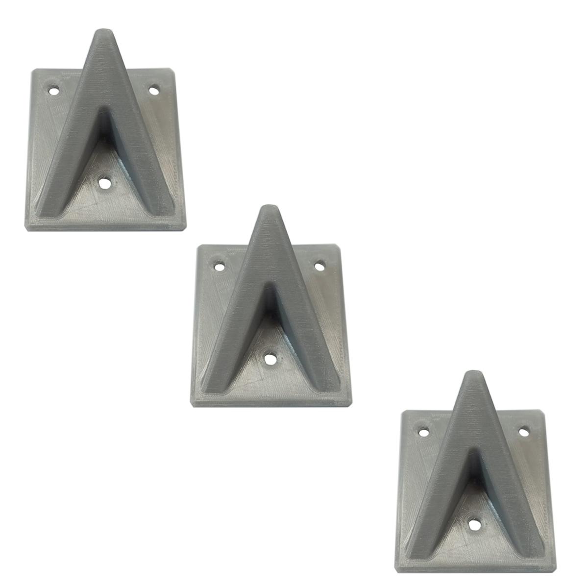 Percha Gancho Para Oficina 3D Art Mxxlg-015 Gris 3 Piezas