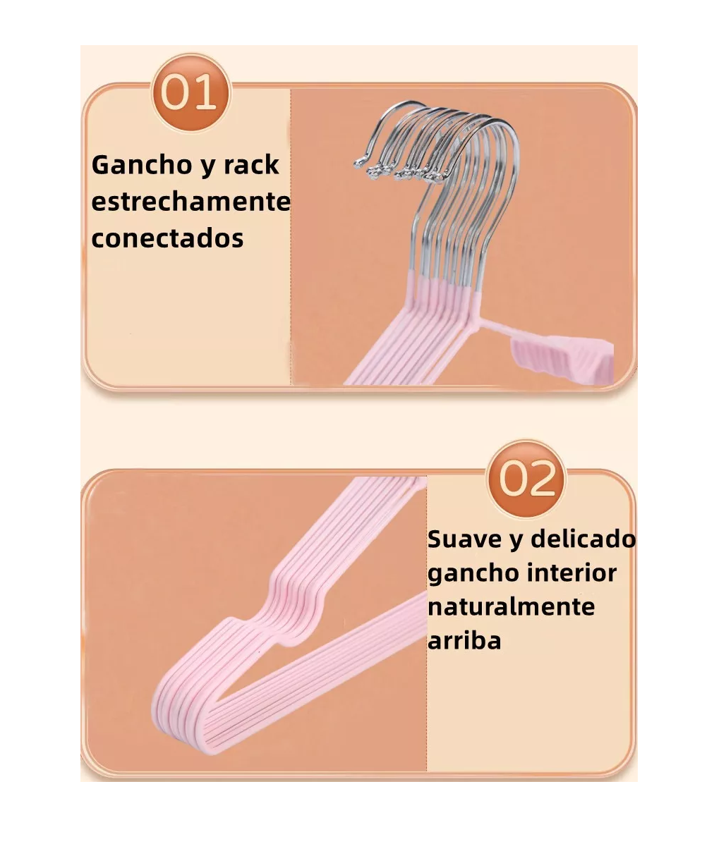 Foto 4 pulgar | Ganchos para Ropa 25 Piezas más 50 Pinzas más 20 m de Tendedero Rosa Nórdico