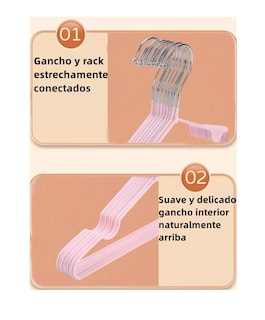 Foto 3 | Ganchos Para Ropa 25 Pzs + 50 Pinzas + 20 M Tendedero, Rosa Nórdico