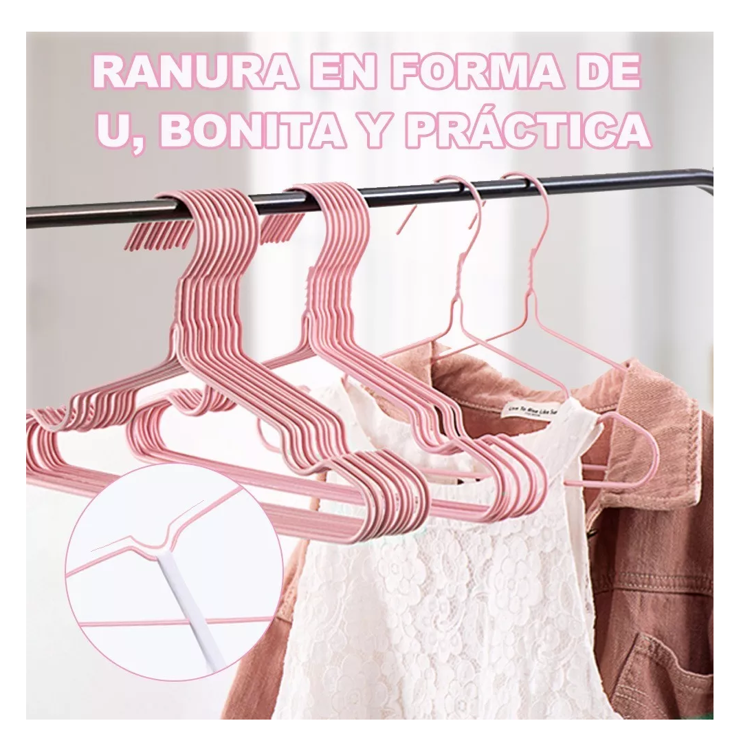 Foto 3 pulgar | Ganchos de Ropa Belug Rosas 20 Piezas