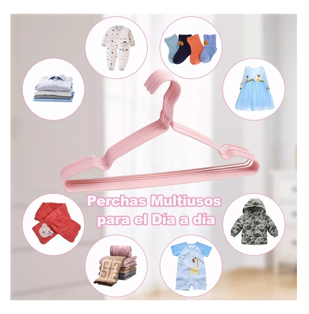Foto 5 pulgar | Ganchos de Ropa Belug Rosas 20 Piezas