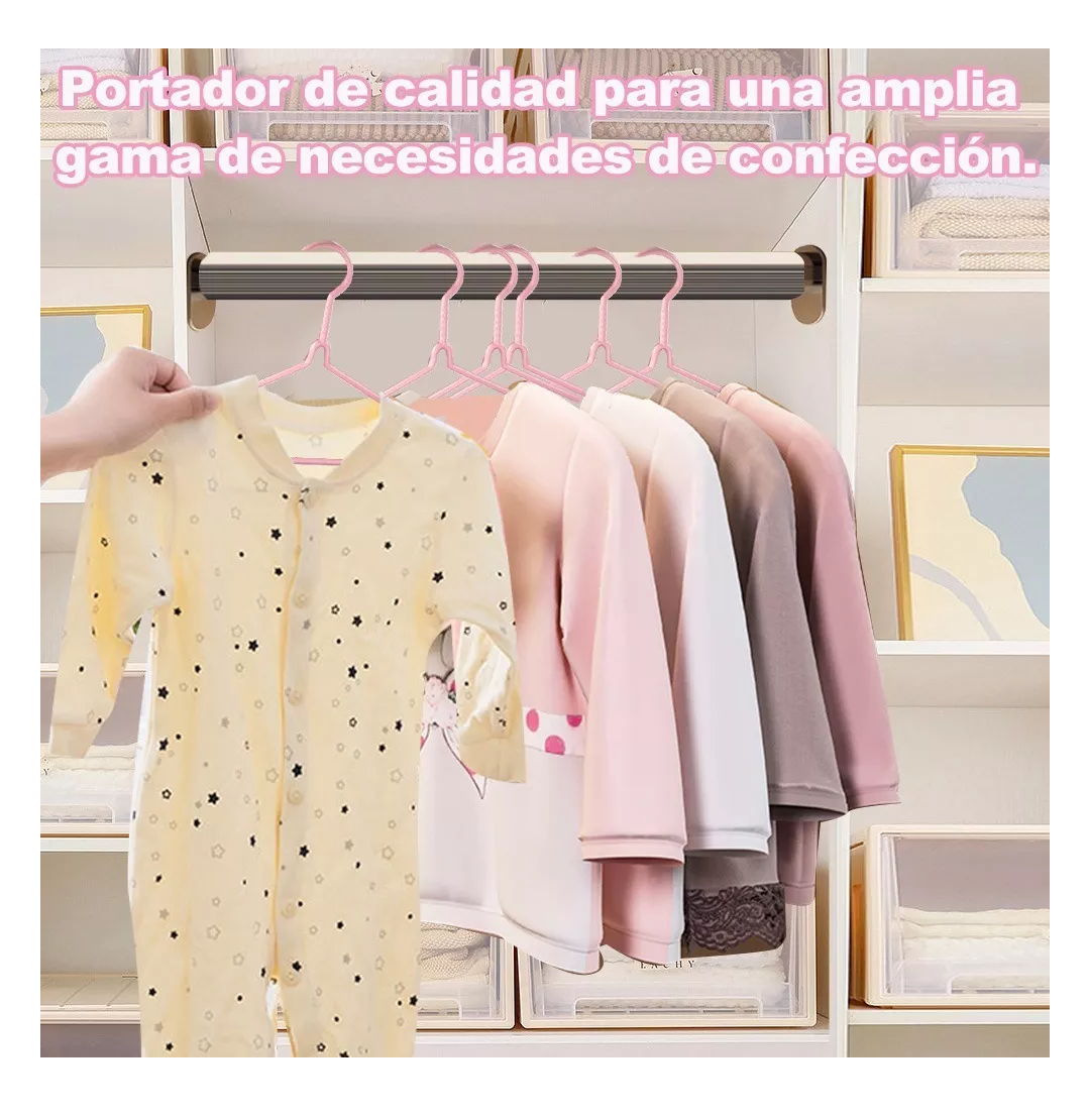 Foto 5 | Ganchos de Ropa de Acero Inoxidable 20 Piezas Rosas