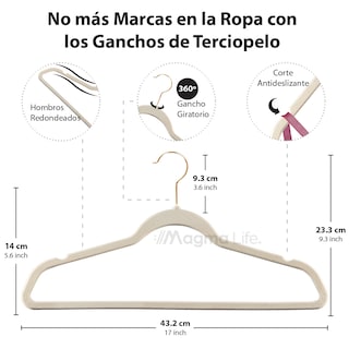 Foto 2 | Ganchos de Terciopelo Magma Life Beige Giratorios 50 Piezas